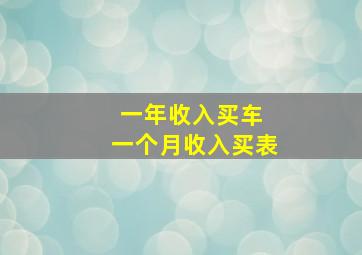 一年收入买车 一个月收入买表